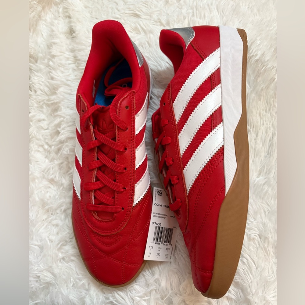 Adidas Copa Premier red and white skateboarding shoes